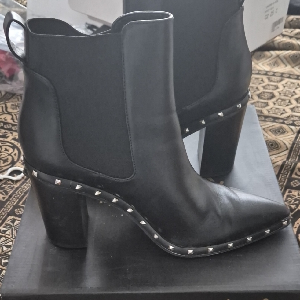 Charles David Black Studded Ankle Booties
